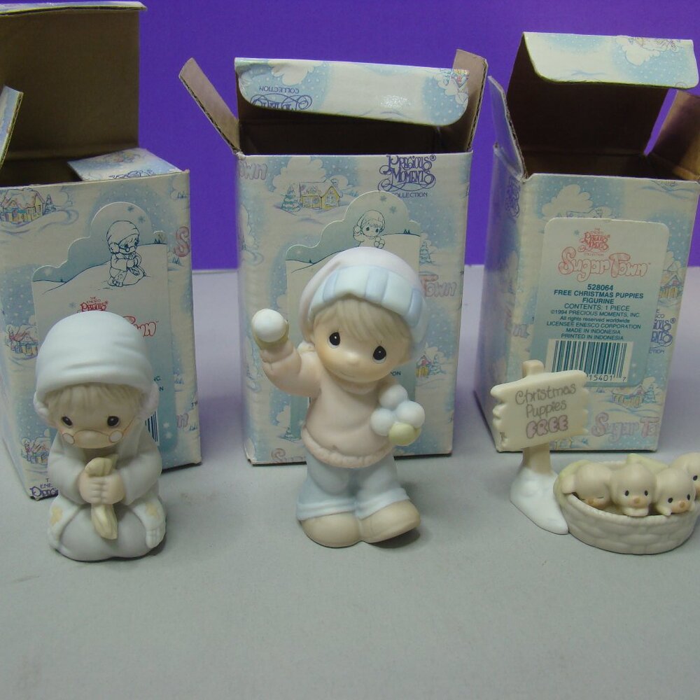 Precious Moments Lot of 3 Sugar Town 529516 528668 528064 grandfather puppies